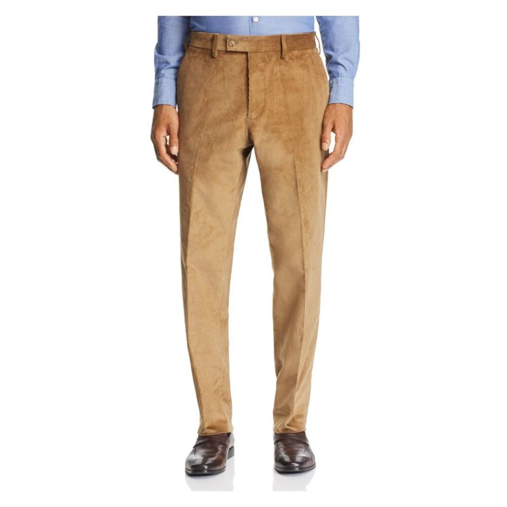 The Mens store Mens Brown Flat Front, Tapered, Suit Separate Pants 34R